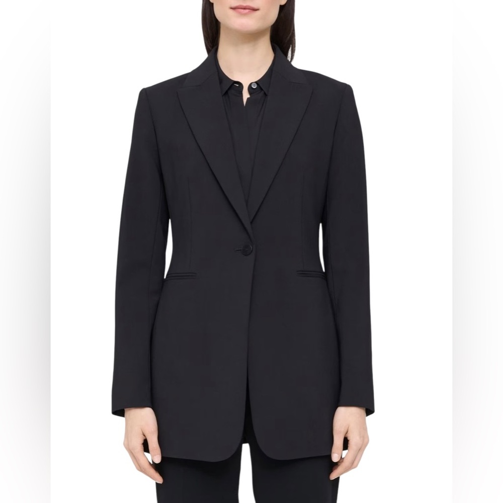 Theory Black Wool Single Breasted Blazer